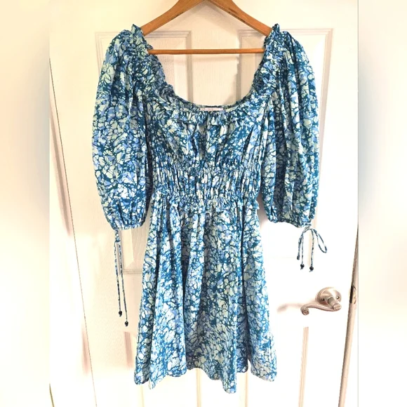House Of Harlow 1960 Dresses | House Of Harlow 1960 Martini Blue Puffed Sleeve Dress Sz Xs / S | Color: Blue/Green | Size: Xs | Anr40's Closet